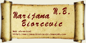 Marijana Biorčević vizit kartica